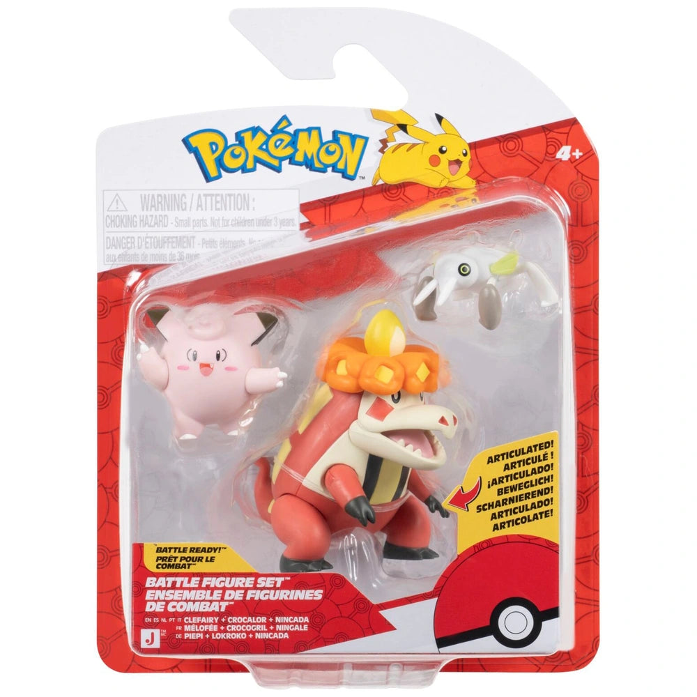 Pokemon Battle Figure Set: Clefairy, Crocalor, Nincada
