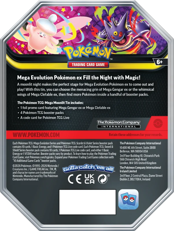 Pokemon TCG: Mega Moonlit Gengar EX Tin