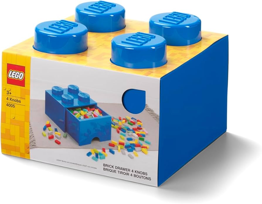 Lego 4 Knob Storage Brick - Blue