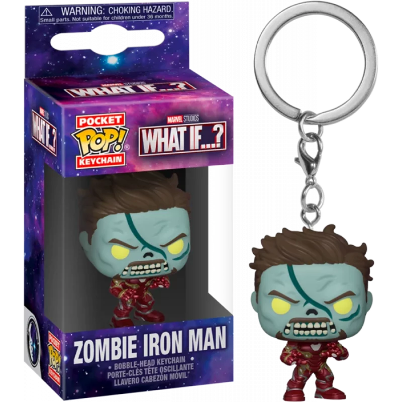Marvel Keychains Funko Pocket Pop Iron Man Marvel What If: Zombie