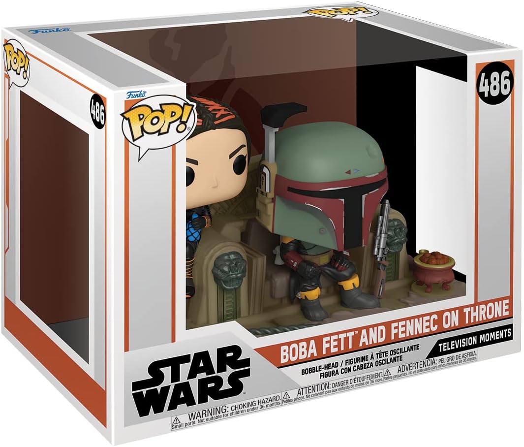 Star Wars The Mandalorian: Boba Fett and Fennec on Throne Funko POP! Moment