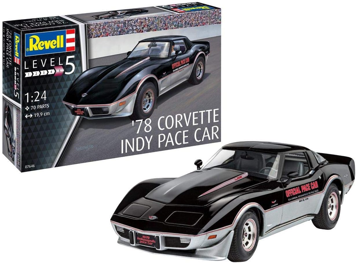 Revell '78 Corvette Indy Pace Car Plastic Model kit 1:24 Scale, Unpainted