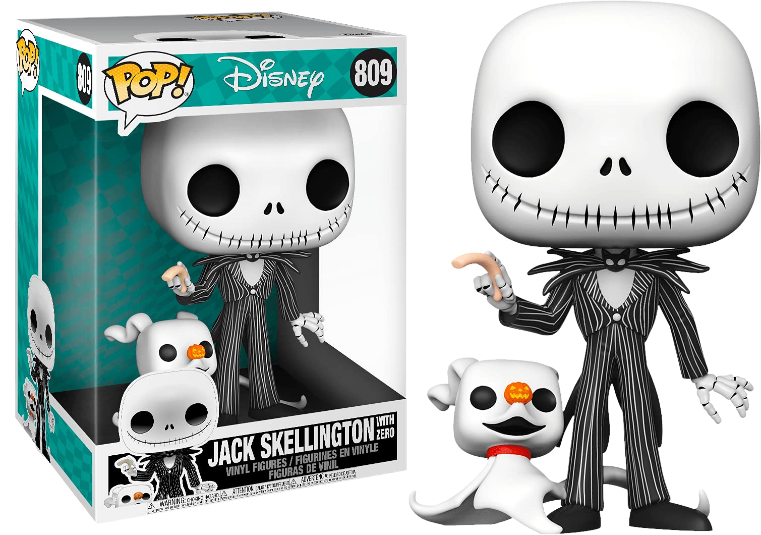 Nightmare Before Christmas: Jack Skellington w/ Zero 10" Funko Jumbo POP! Vinyl