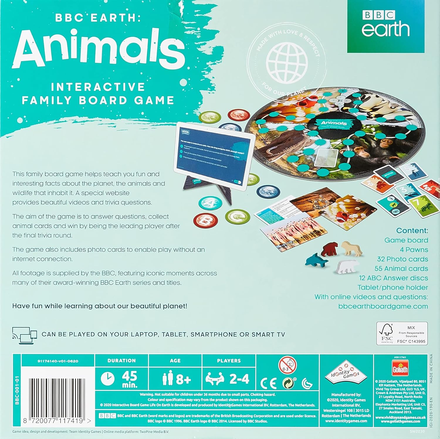 BBC Earth Animals Interactive Family Board Game
