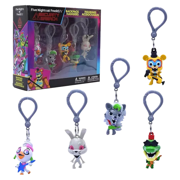 Five Nights at Freddy's Security Breach Backpack Hangers 5-Pack