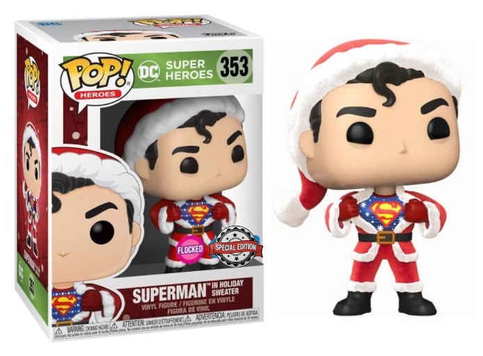 DC Super Heroes: Superman in Holiday Sweater (Flocked) Funko Pop! Vinyl