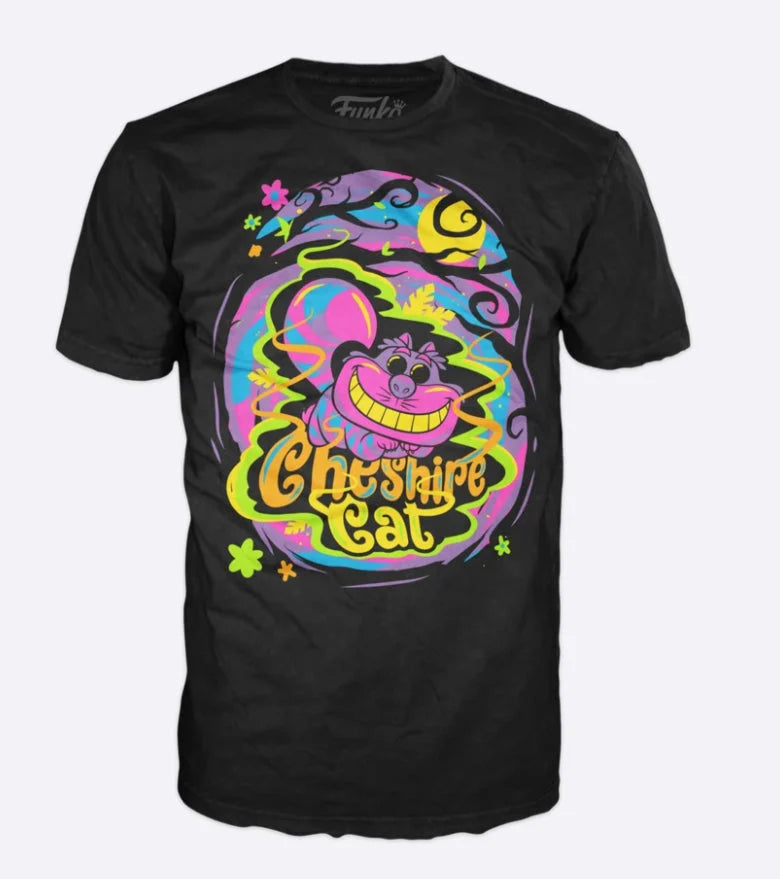 Alice in Wonderland: Blacklight Cheshire Cat Funko T-Shirt - Large