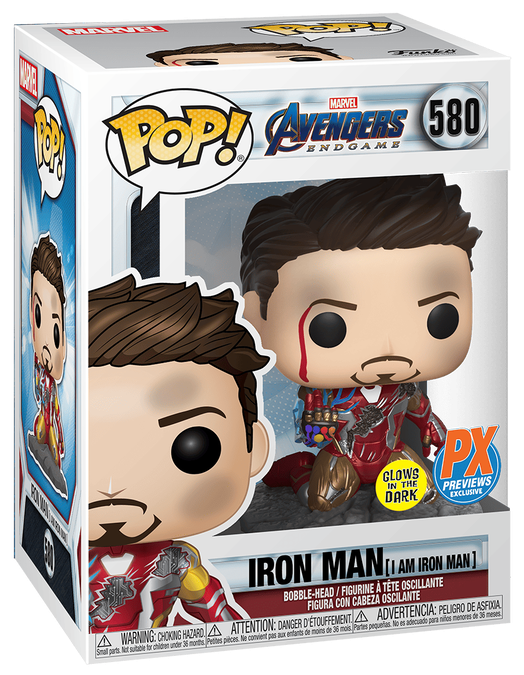 Avengers Endgame: Iron Man (I Am Iron Man, Glow in the Dark) Funko POP! Vinyl in complete retail packaging