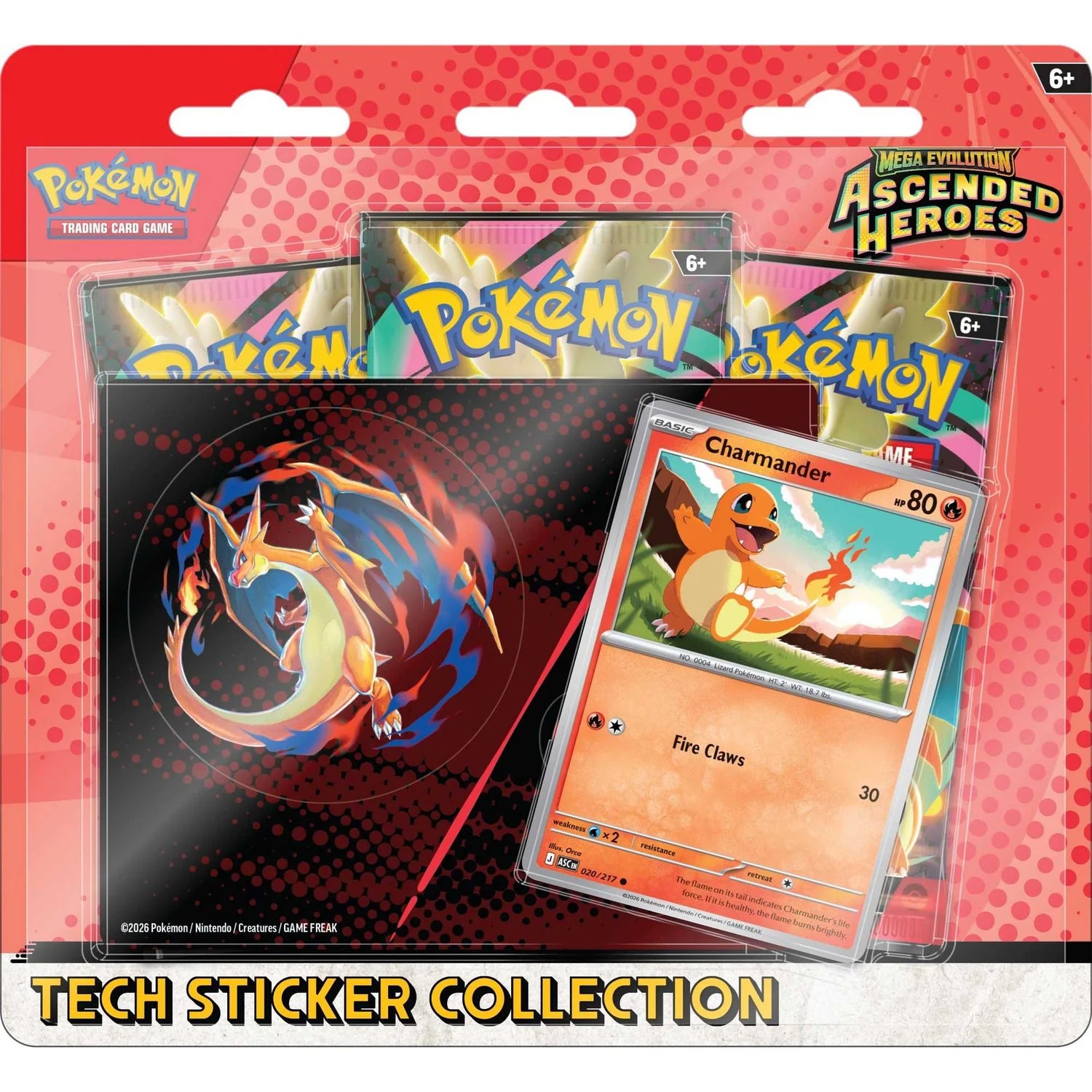 Pokemon TCG: Mega Evolution Ascended Heroes Tech Sticker Pack Charmander