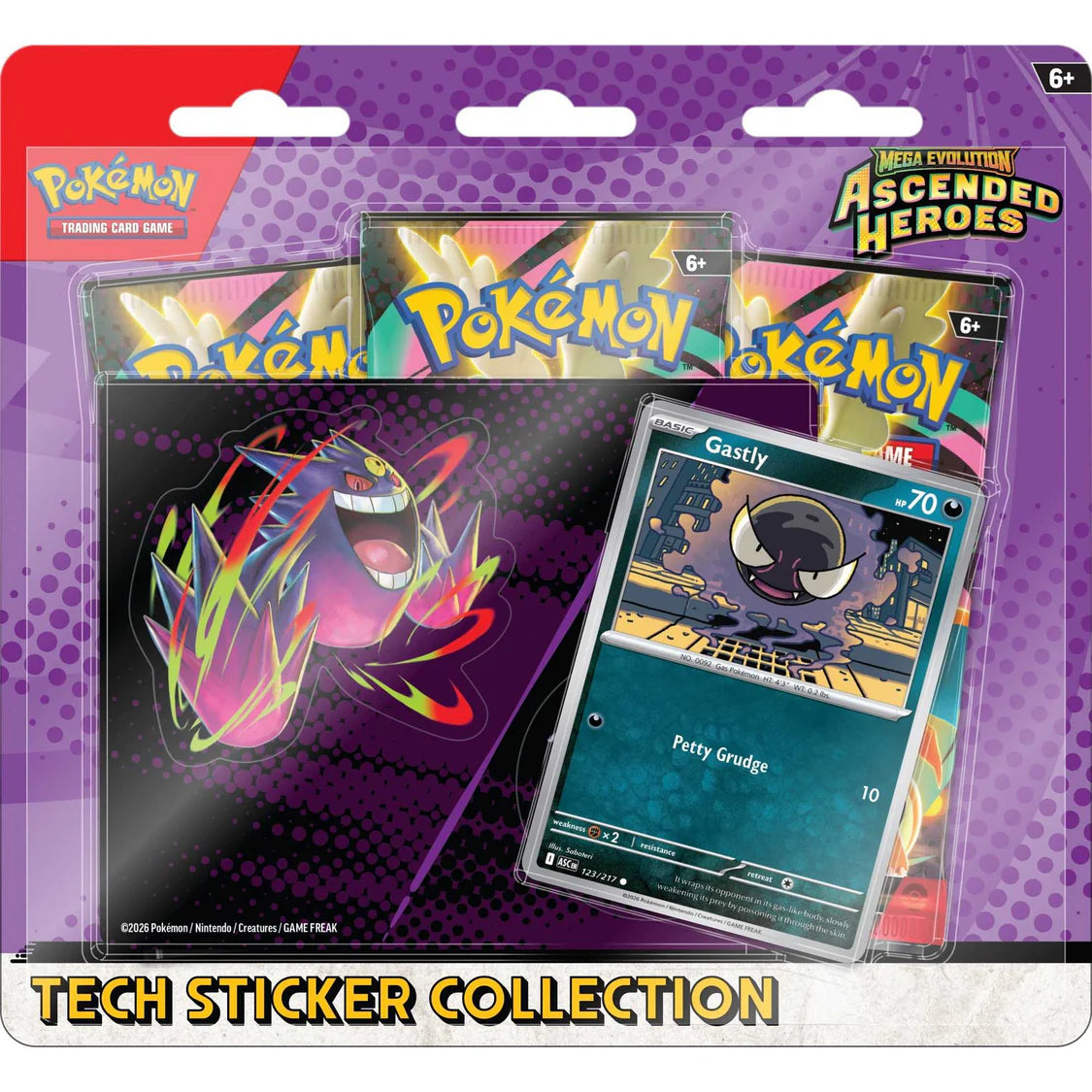 Pokemon TCG: Mega Evolution Ascended Heroes Tech Sticker Pack Gastly