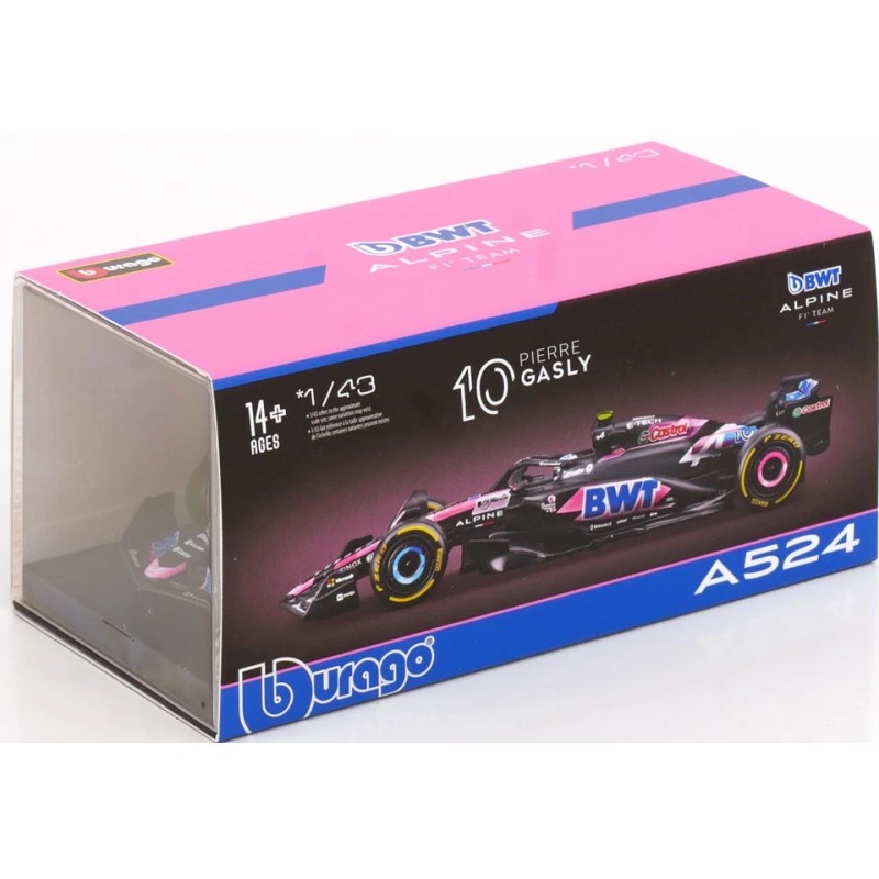 Bburago Alpine A524 Pierre Gasly 2024 1:43 Diecast Model