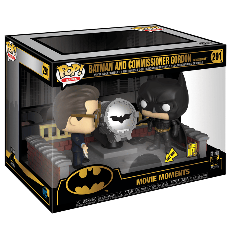 DC Batman & Commissioner Gordon Light-Up Bat-Signal Funko Pop! Moment in retail box