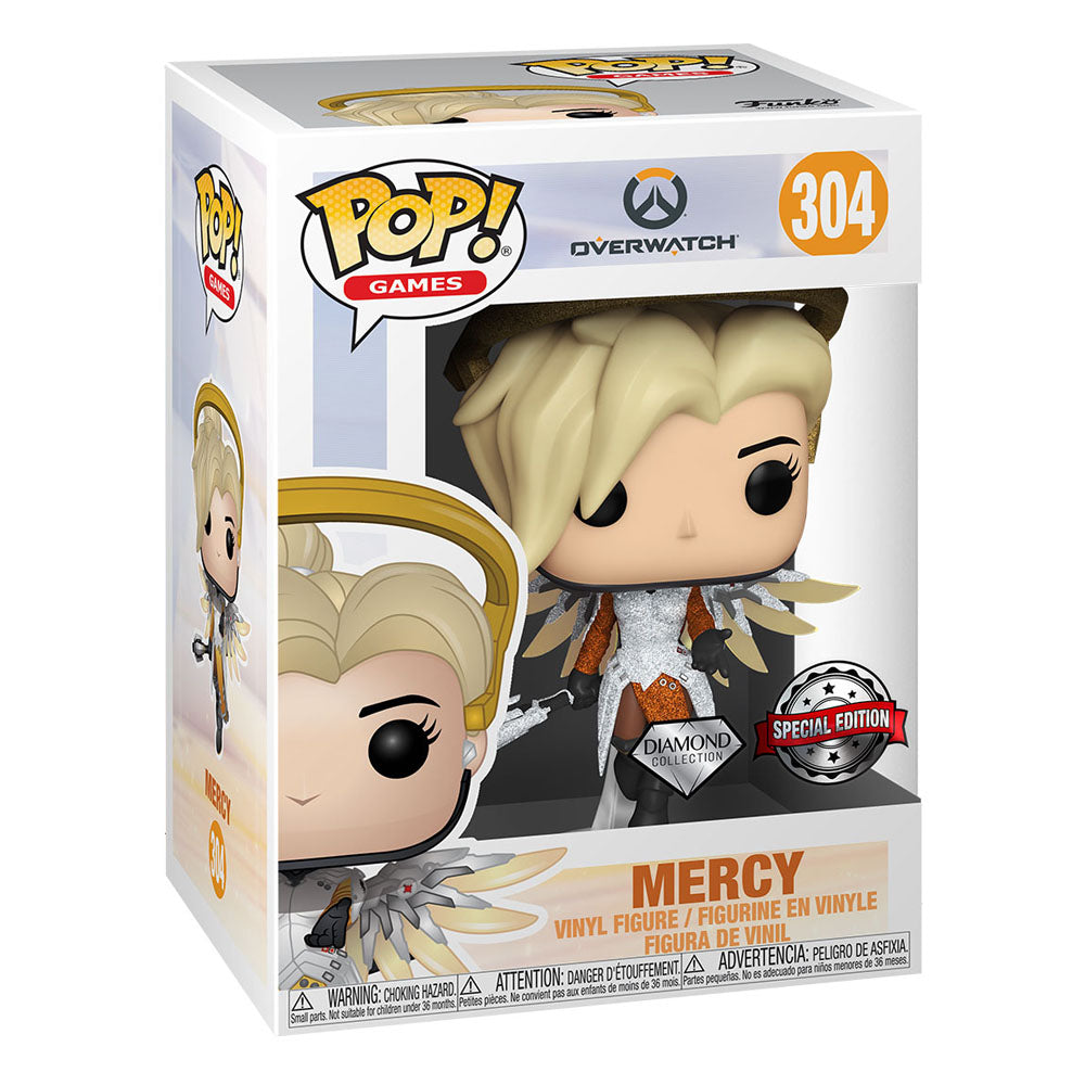 Funko Pop! Overwatch – Mercy (Diamond Glitter) boxed product