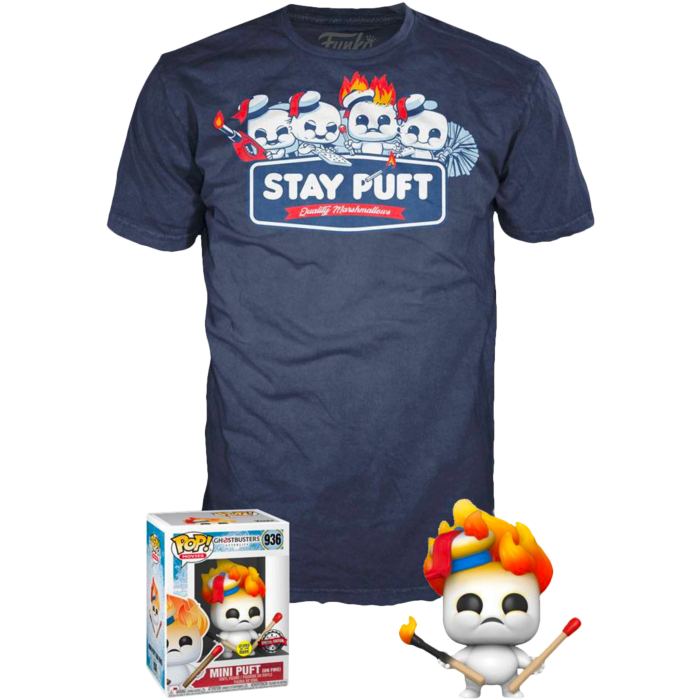 Ghostbusters Afterlife: Minipuft w/ Matches (Glow in the Dark) Funko Pop! & Tee