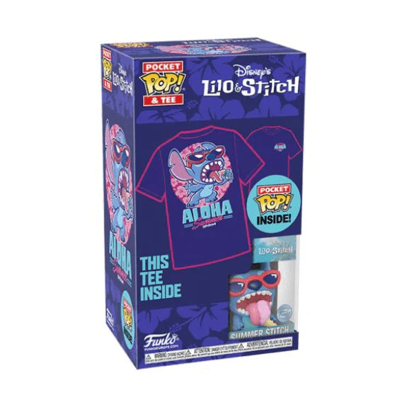 Lilo Stitch Summer Stitch Funko Pocket Pop Tee Size Child Larg