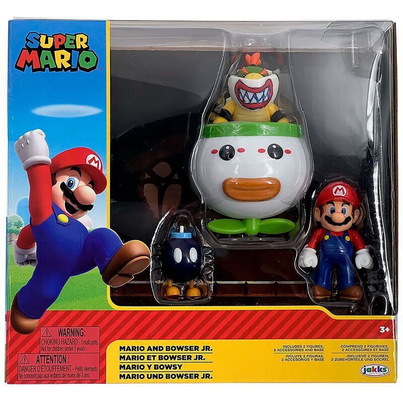 Nitendo super mario - set figurine mario star power 10 cm, figurines