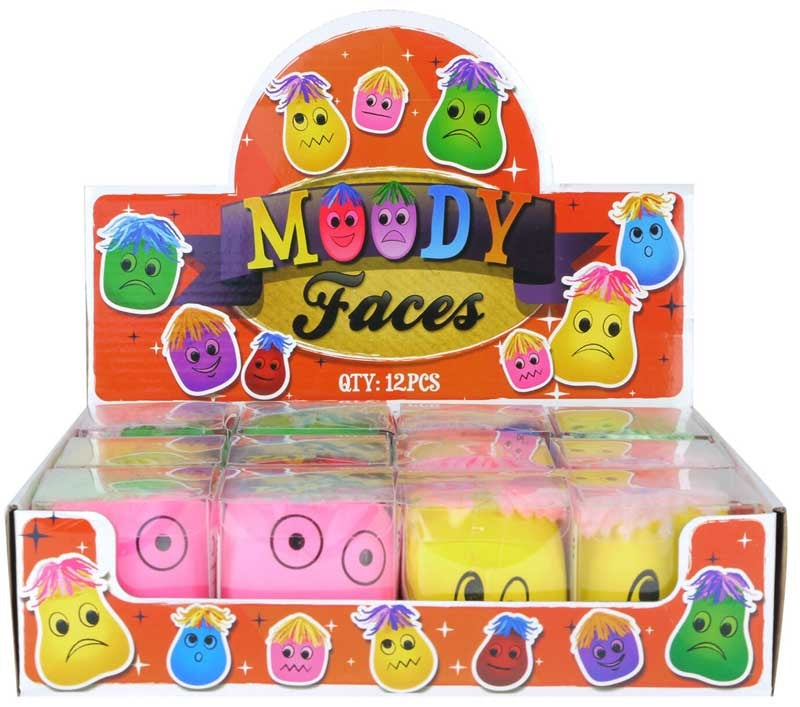 Moody Squeeze Face 6cm assorted retail display