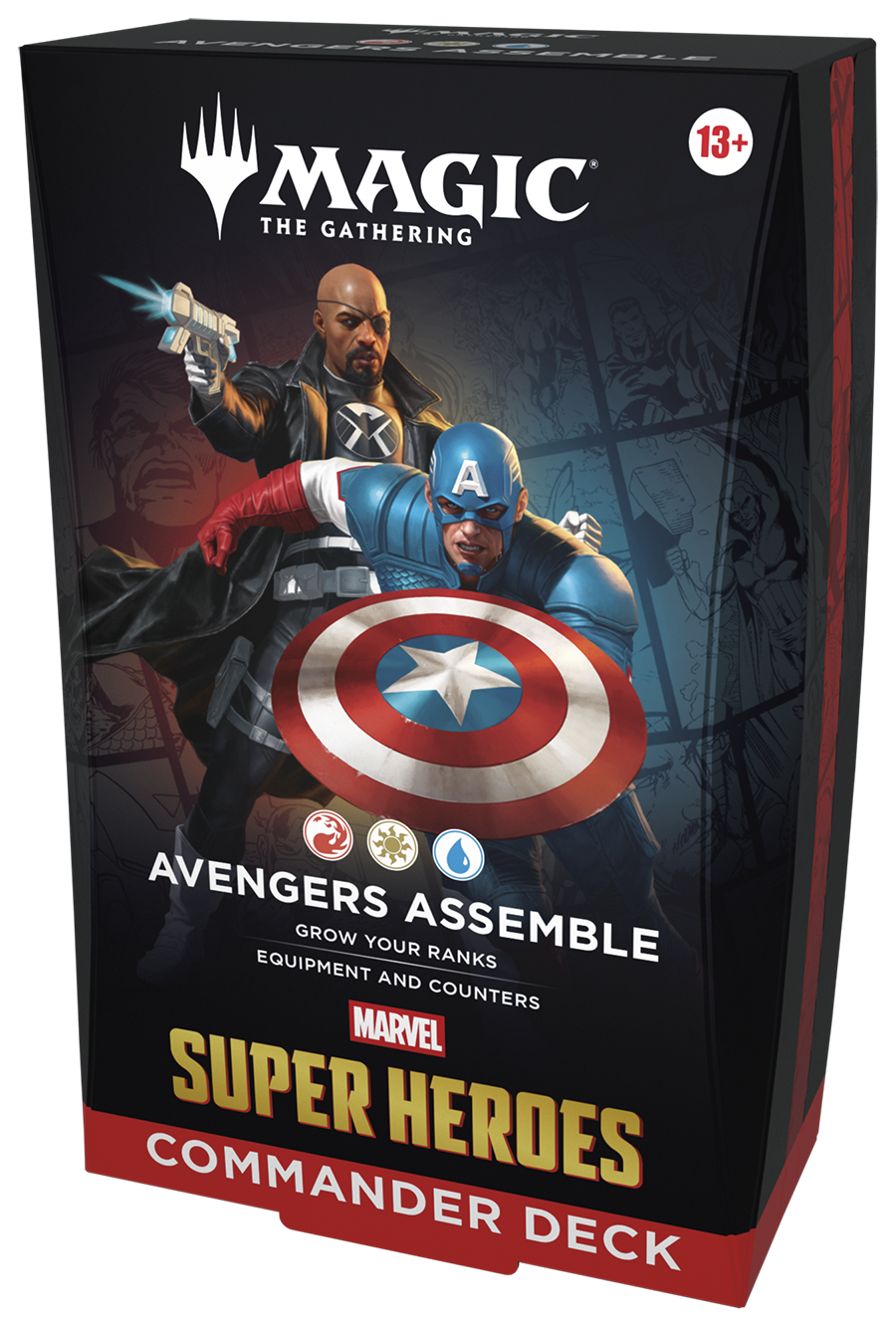 Magic The Gathering Marvel Super Heroes Avengers Assemble Commander Deck right retail-box view