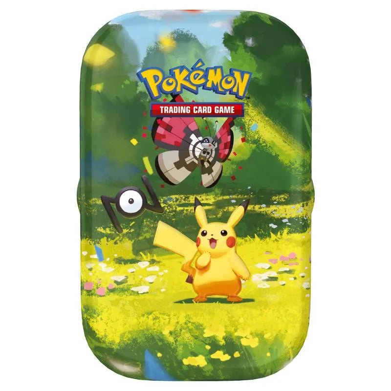 Pokémon TCG 30th Celebration Mini Tin retail packaging – example Pikachu design; one assorted tin supplied