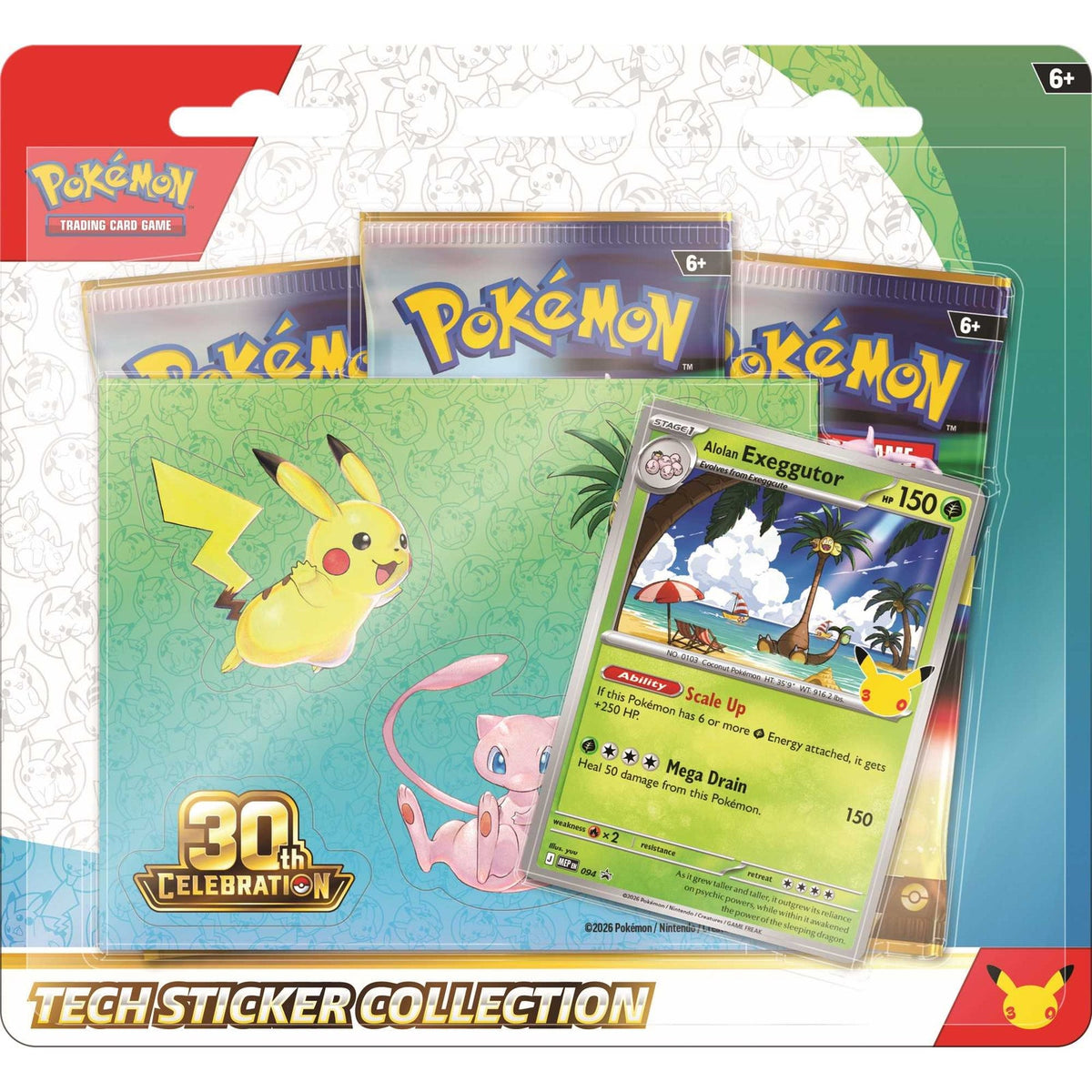 Pokémon TCG 30th Celebration Tech Sticker Collection retail packaging
