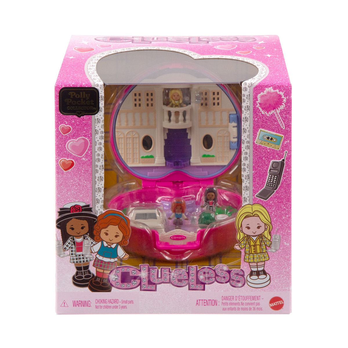 Polly Pocket x Clueless 30th Anniversary Compact complete retail box on white background