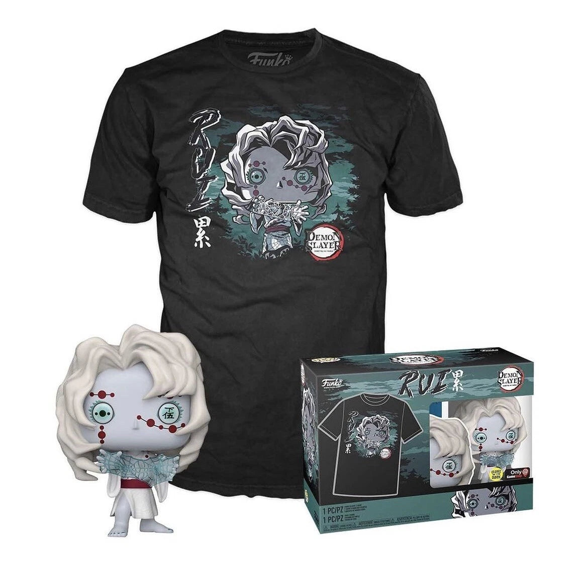 Demon Slayer: Rui (Glow in the Dark) Funko Pop! & Tee