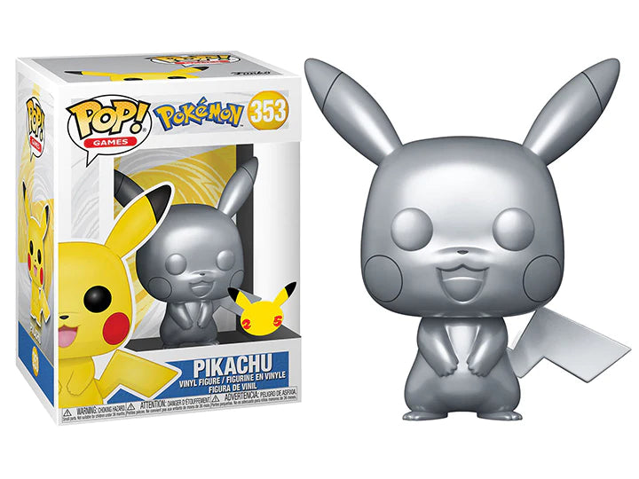 Pokemon Pikachu Silver Metallic Funko Pop Vinyl