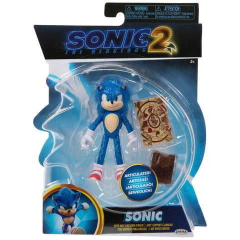 Sonic the Hedgehog 2: Sonic w/ Map & Ring Pouch 10cm Figure