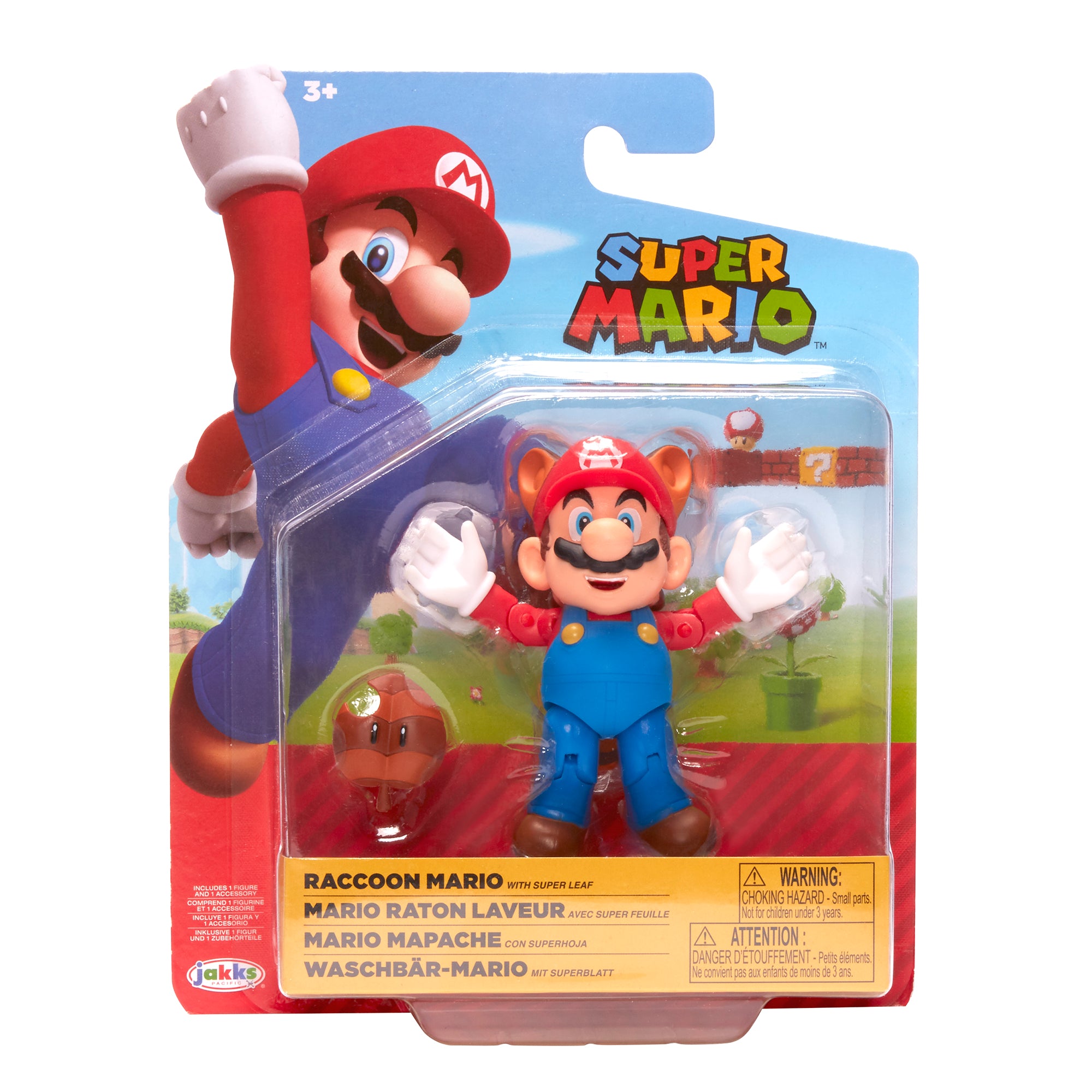 Super Mario: Raccoon Mario w/ Leaf 10cm Figure