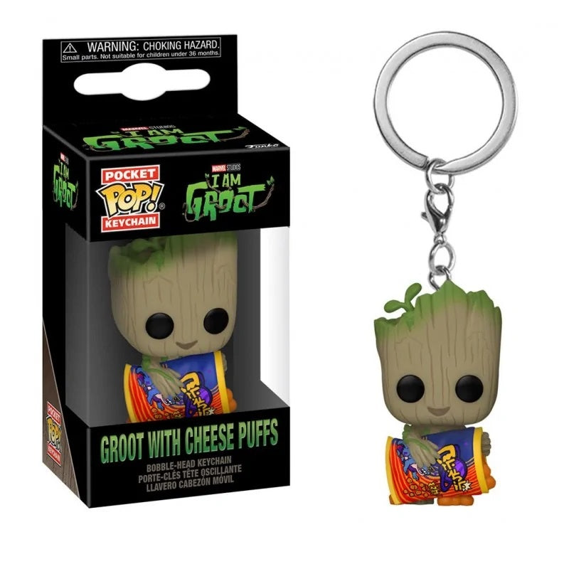 I Am Groot: Groot w/ Cheese Puffs Funko Pocket POP! Keychain