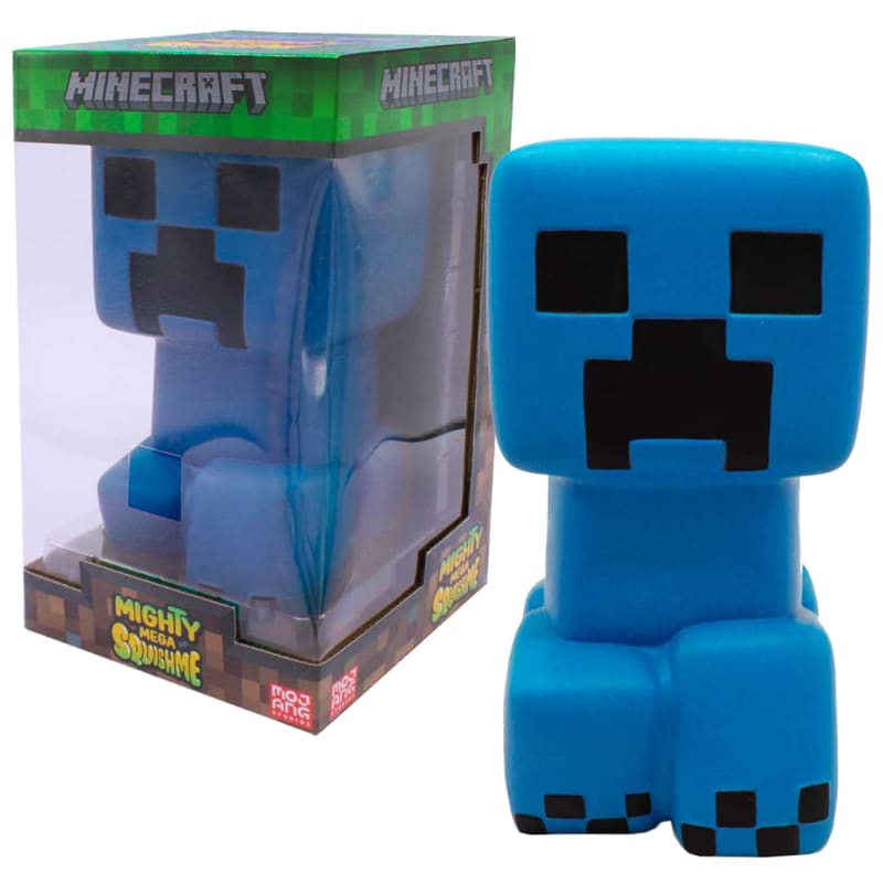 Minecraft Mighty Mega SquishMe: Glow in the Dark Blue Charged Creeper