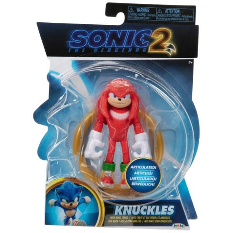 Sonic the Hedgehog 2: Knuckles w/ Ring Stand 10cm Figure