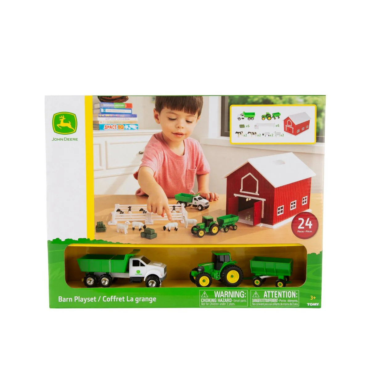 John Deere 1:64 Scale Farm Playset with On-the-Go Barn (24 Pieces)
