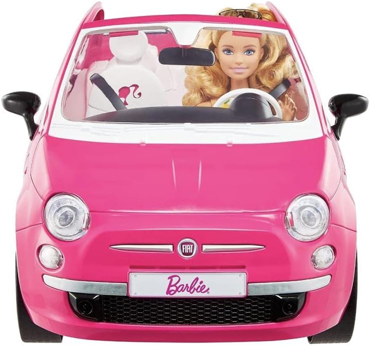 Barbie Doll and Pink Fiat 500