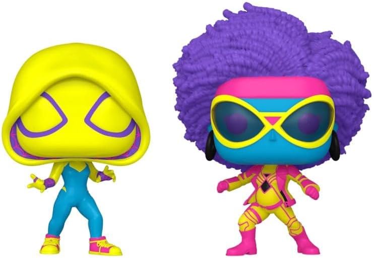 Spider-Man Across the Spider-Verse: Spider-Gwen & Spider-Woman (Black Light) Funko POP! Vinyl 2-Pack