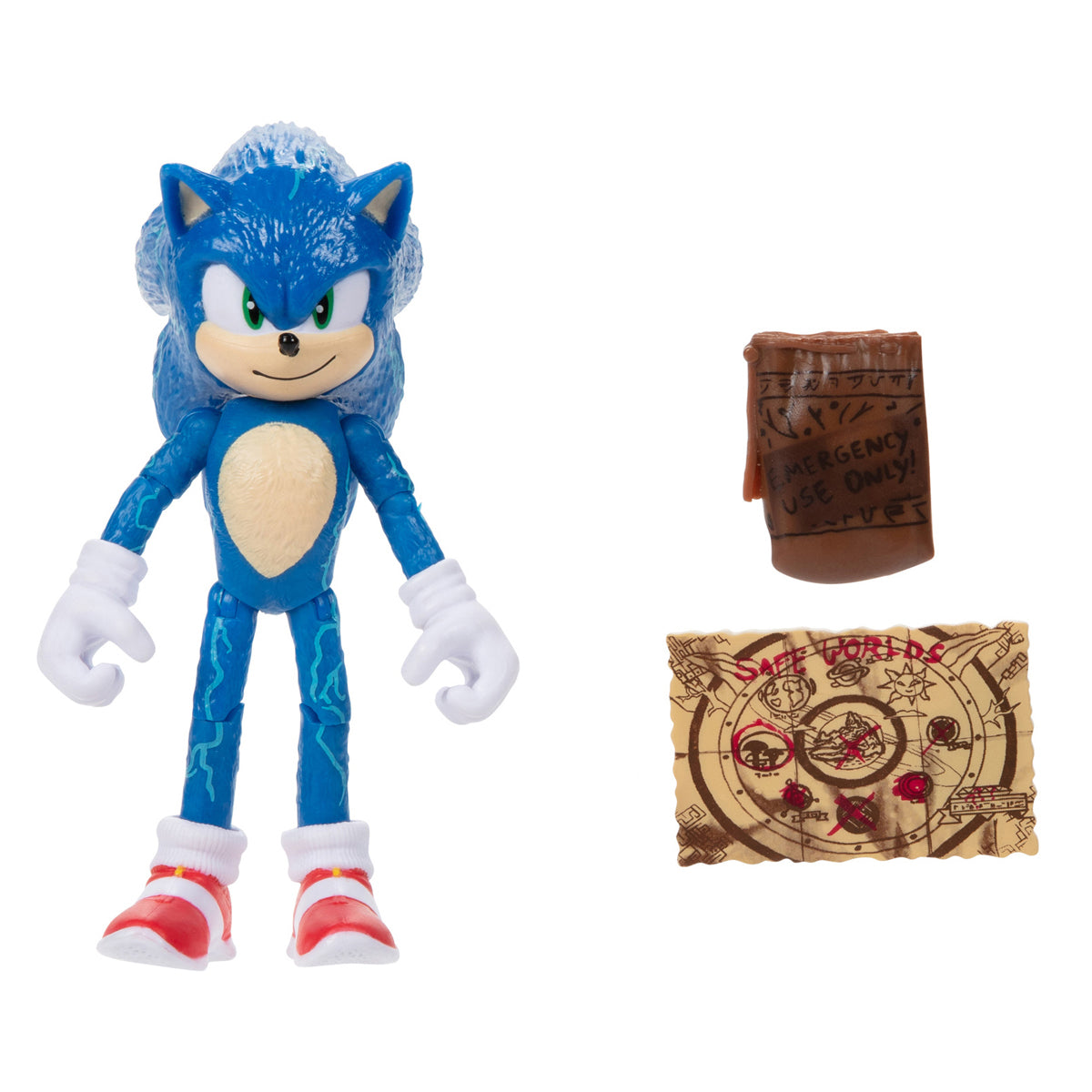 Sonic the Hedgehog 2: Sonic w/ Map & Ring Pouch 10cm Figure
