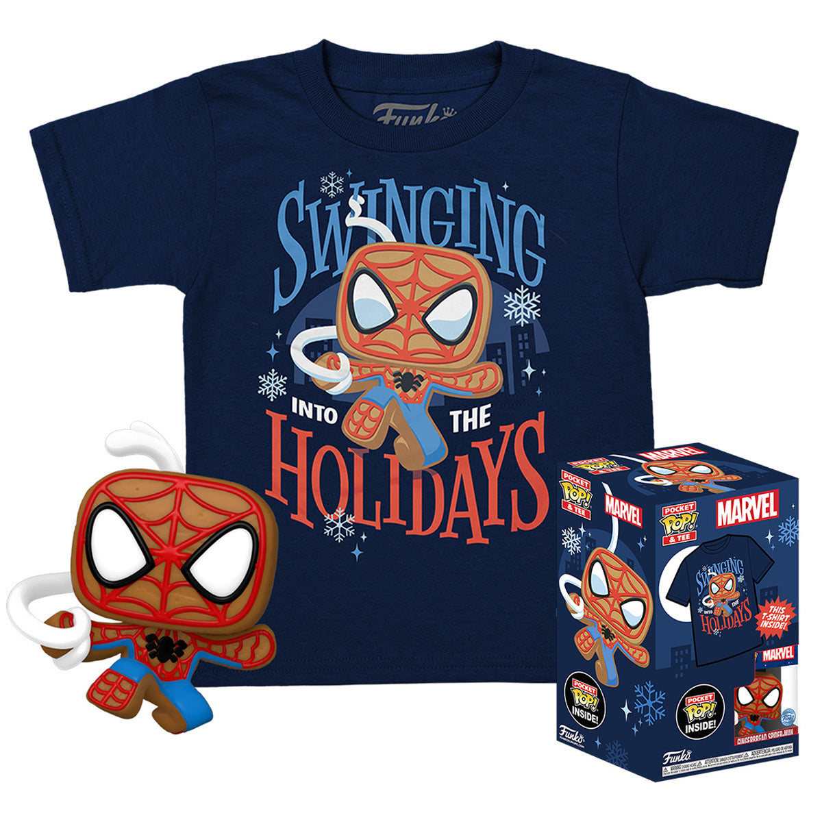 Marvel Gingerbread Spider-Man Funko Pocket Pop! & Tee