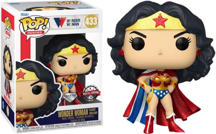 Wonder Woman Classic w/ Cape Diamond Glitter Funko POP! Vinyl