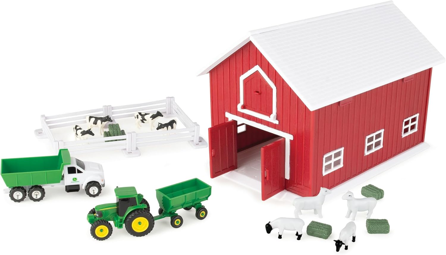 John Deere 1:64 Scale Farm Playset with On-the-Go Barn (24 Pieces)