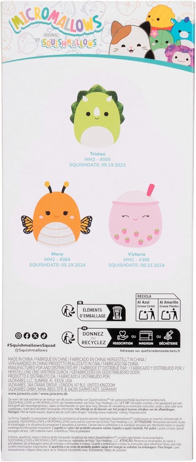 Squishmallows Micromallows 3 Pack (Tristan, Mony, Victoria)