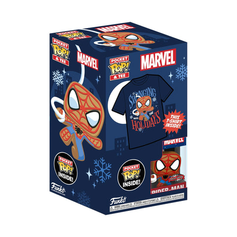 Marvel Gingerbread Spider-Man Funko Pocket Pop! & Tee