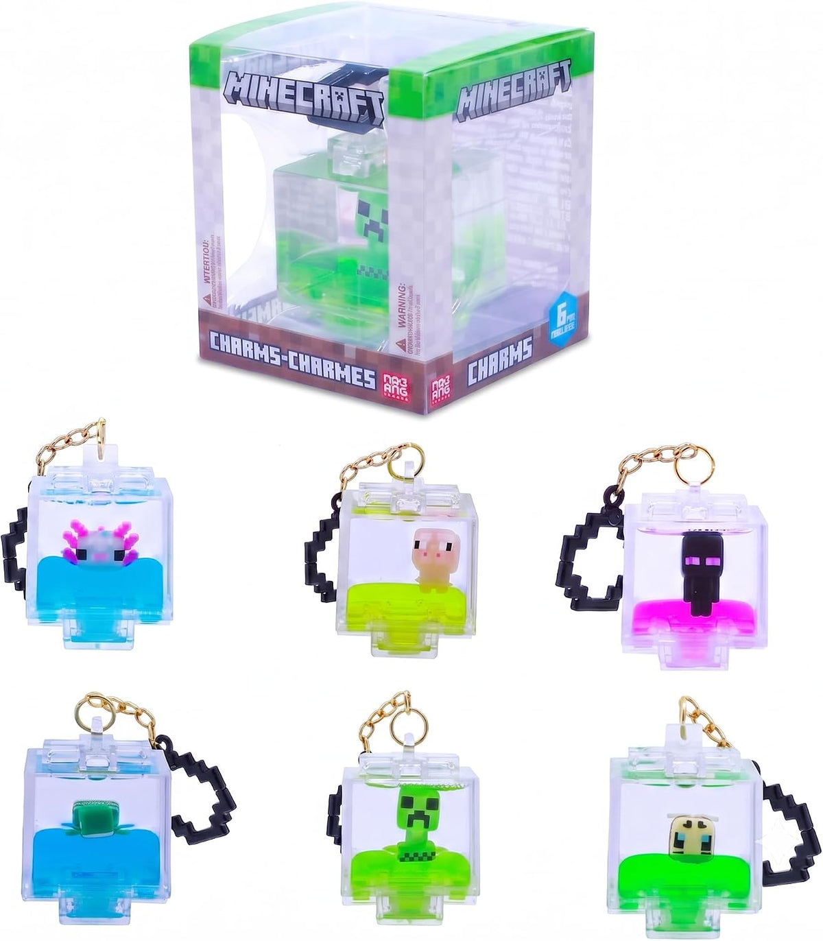 Minecraft Series 2 Glow-in-the-Dark Water Charm Blind  (1 Random Figure Supplied)