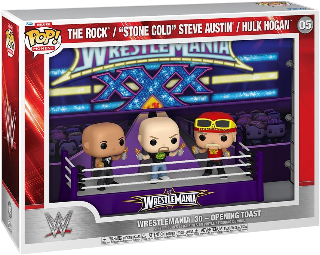 WWE Wrestlemania 30 Opening Toast (The Rock/Stone Cold Steve Austin/Hulk Hogan) Funko POP! Vinyl Moment
