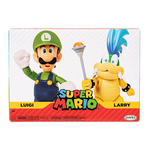 Super Mario: Luigi VS Larry Koopa 4" Action Figures