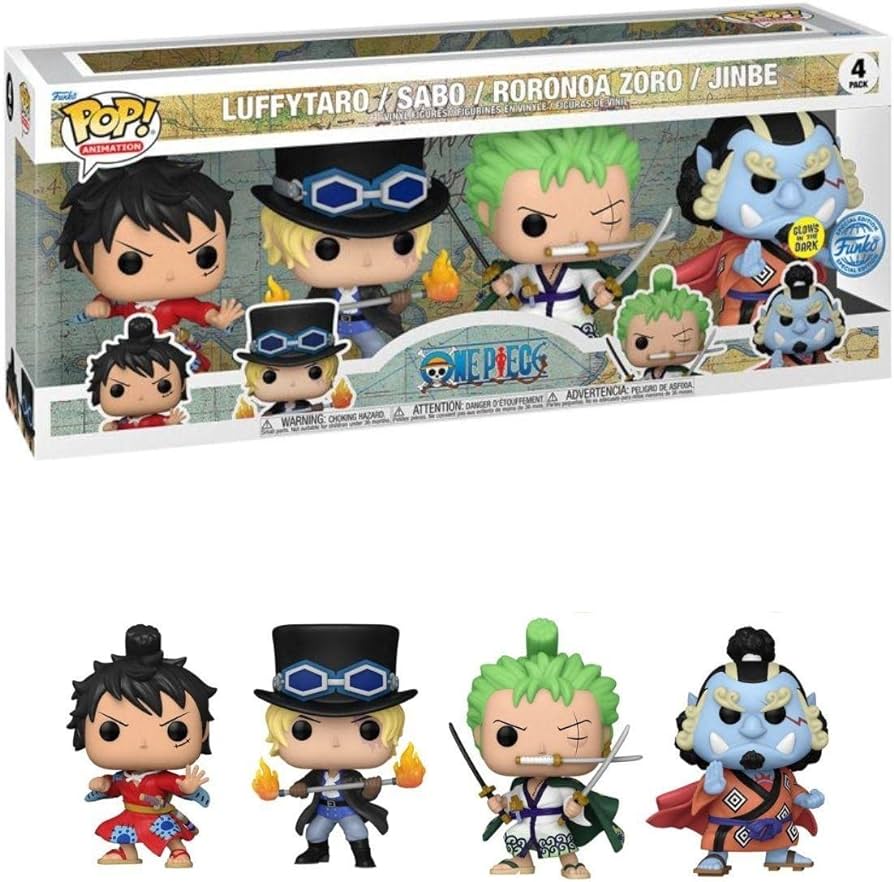 One Piece: Luffytaro, Roronoa Zoro, Jinbe & Sabo Funko POP! Vinyl 4-Pack