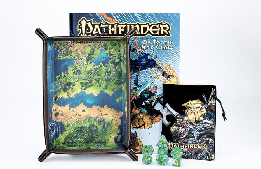 Pathfinder Accessory Kit - Dice, Dice Bag & Dice Tray + Bonus Book