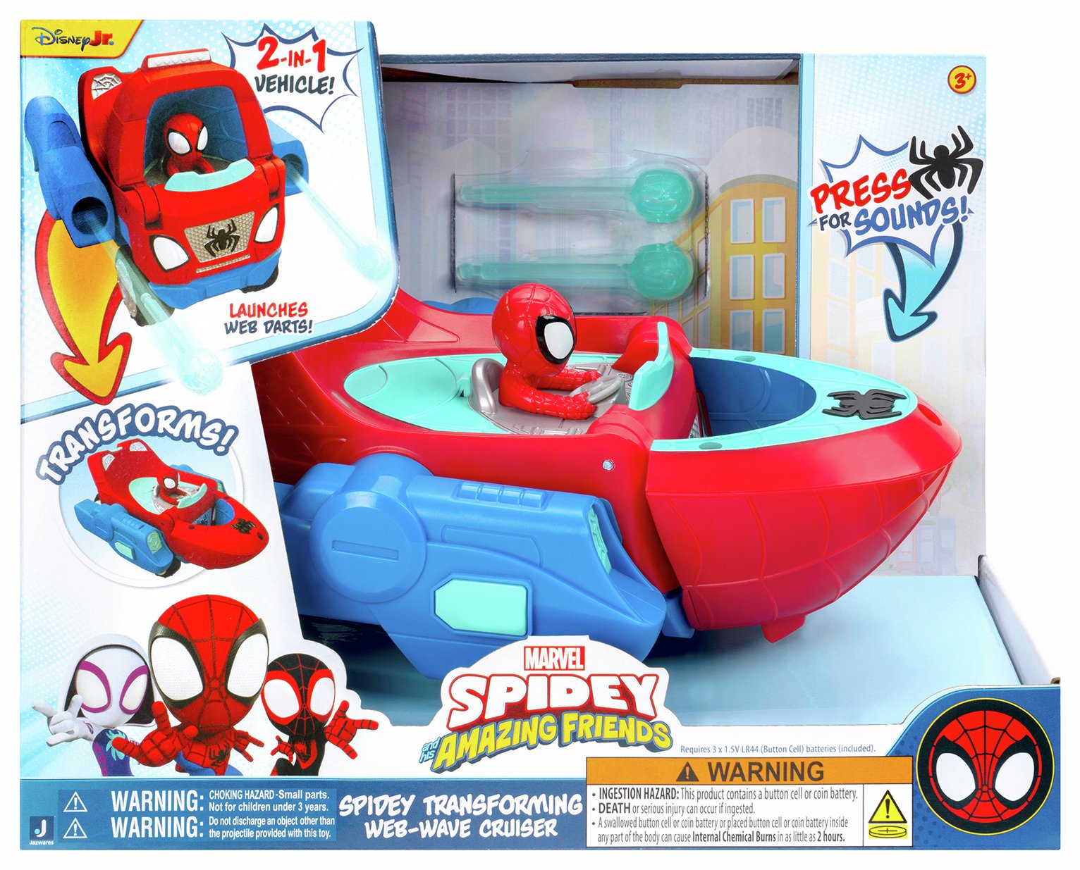 Spidey and his Amazing Friends: Spidey Transforming Web-Wave Cruiser
