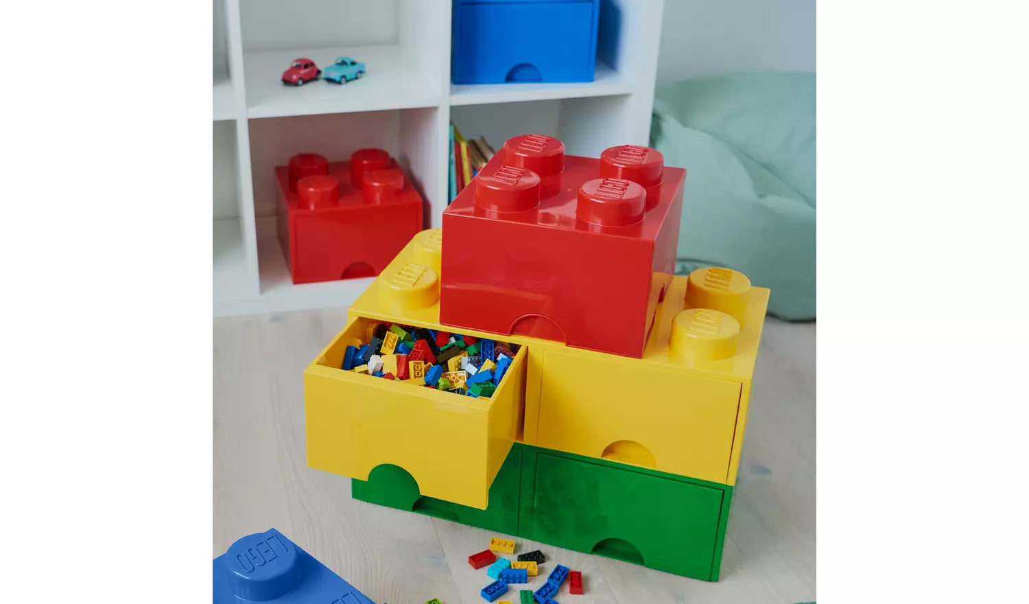 Lego 4 Knob Storage Brick - Blue