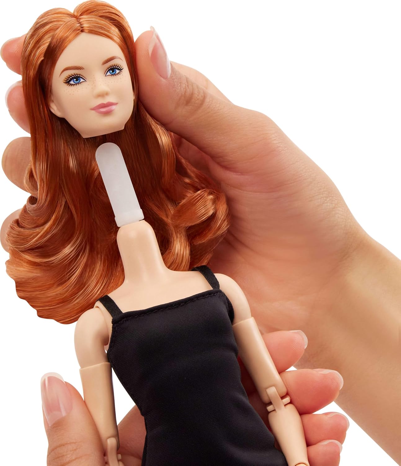 Barbie Basics Collectible Doll  (Model 04) With Red Curly Hair, Black Dress & Platform Heels