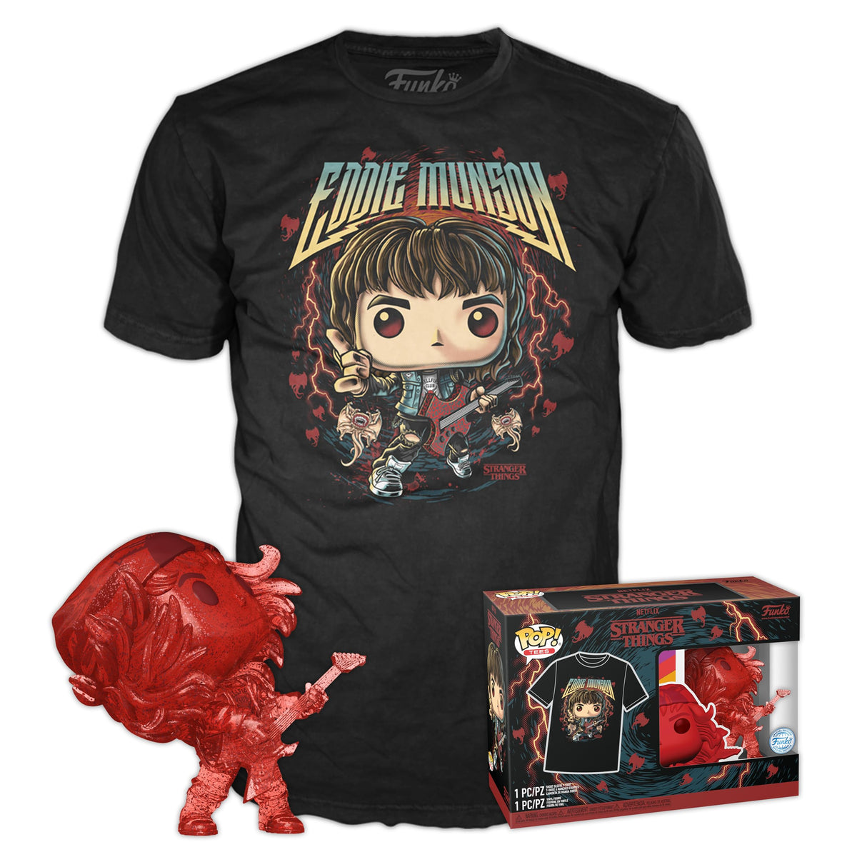 Stranger Things: Eddie Munson with Guitar Funko POP! & Tee